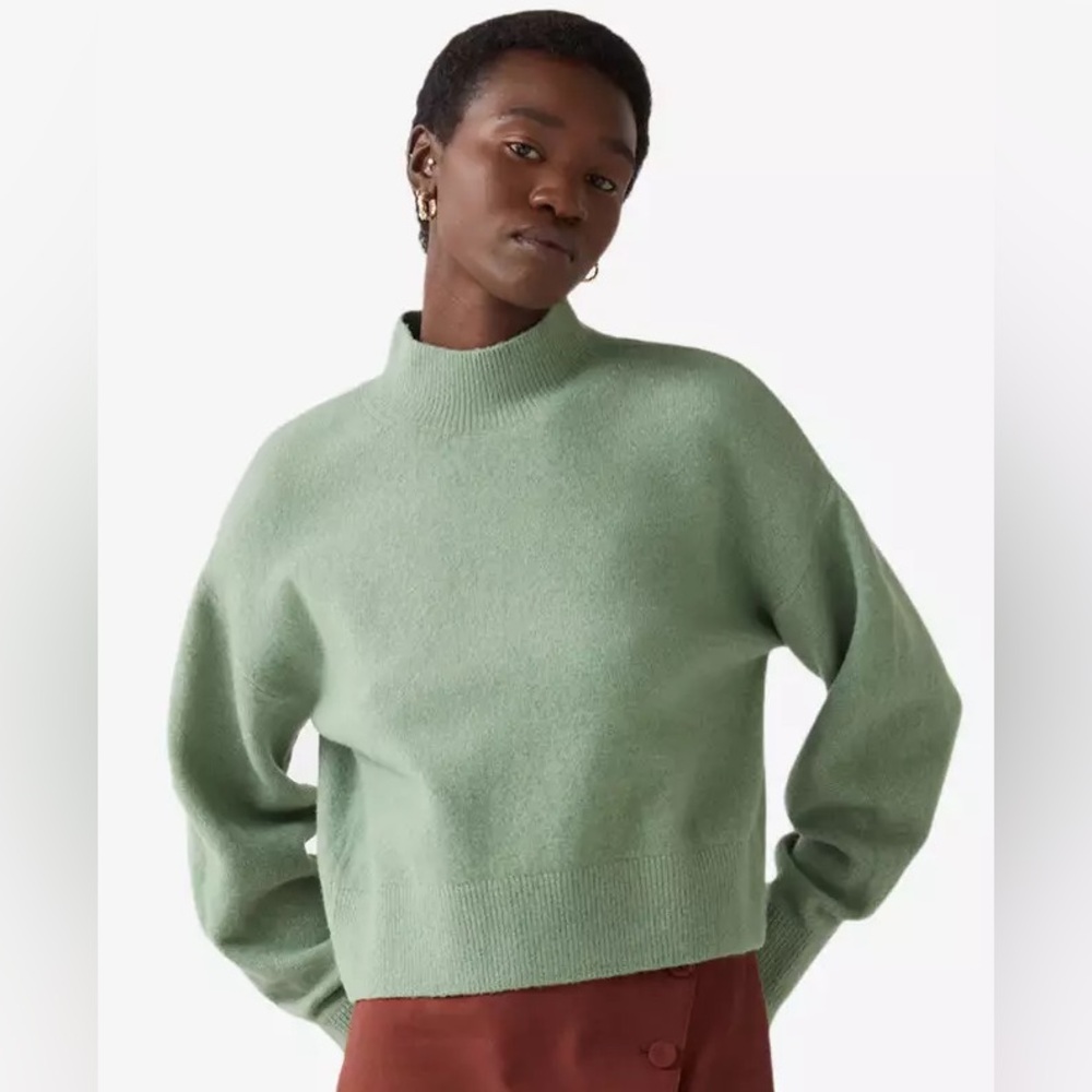 & Other Stories Mock-Neck Sweater in Pistachio Green, Sz L